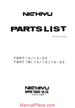 nichiyu reach truck 469 fbrf w 10 14 15 18 55 series parts list page 1