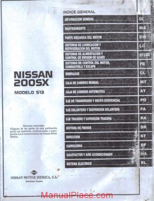 nissan 200sx s13 series workshop manual page 1