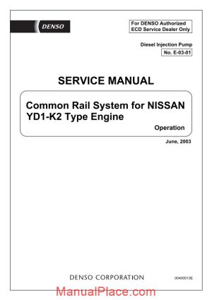nissan common rail yd1 k2 service manual page 1