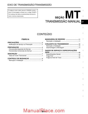 nissan frontier 2007 2009 in portuguese repair manual of the manual transmission page 1