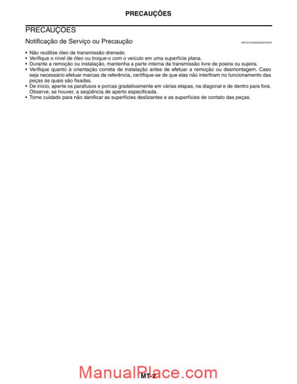 nissan frontier 2007 2009 in portuguese repair manual of the manual transmission page 2