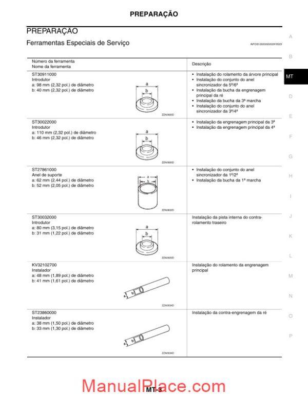 nissan frontier 2007 2009 in portuguese repair manual of the manual transmission page 3