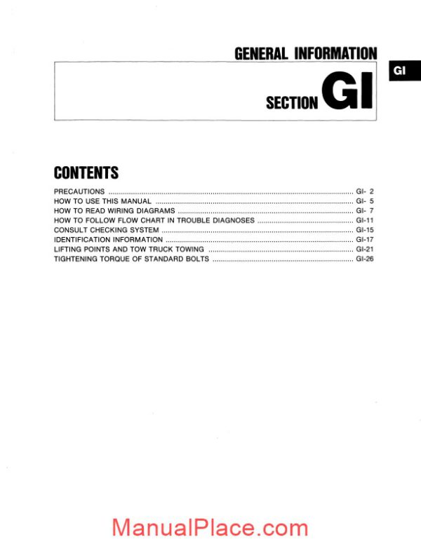 nissan g20 1991 factory shop manual page 4