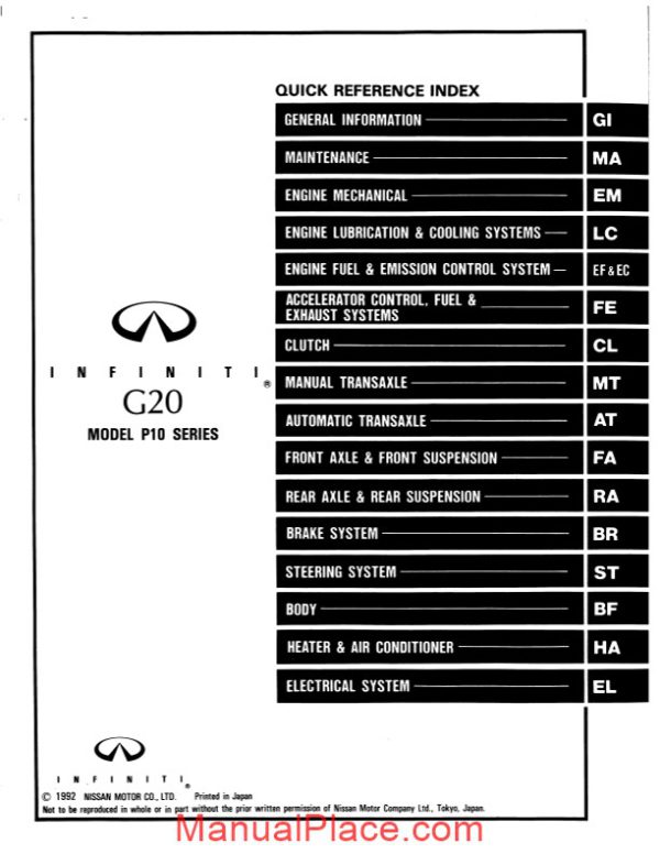 nissan g20 1993 factory shop manual page 2