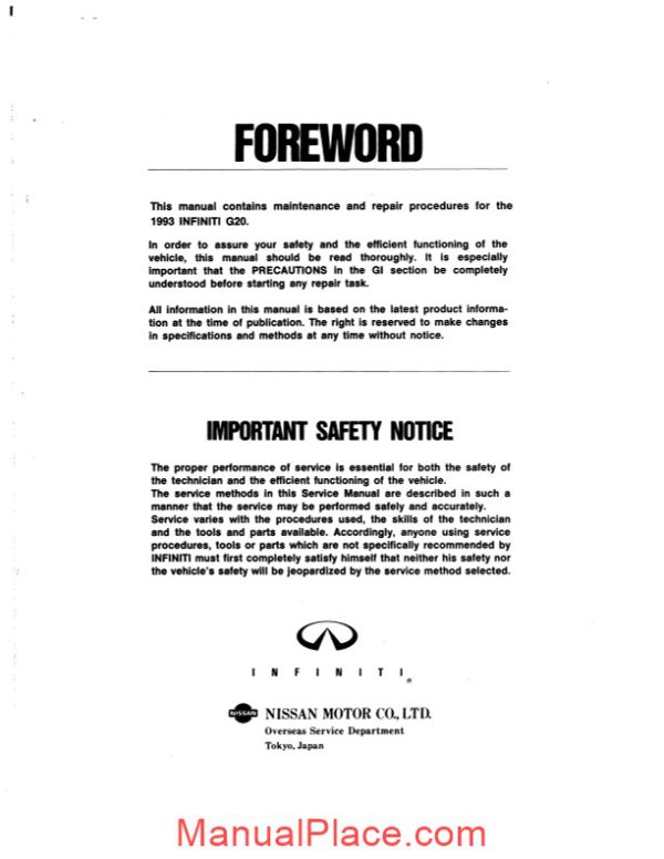 nissan g20 1993 factory shop manual page 3