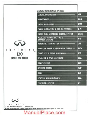 nissan infiniti j30 1993 factory shop manual page 1