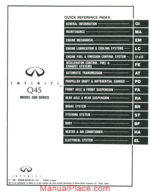 nissan infiniti q45 1992 factory shop manual page 1