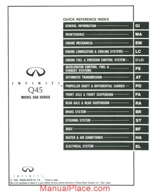 nissan infiniti q45 1993 factory shop manual page 1