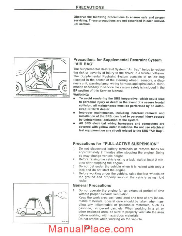 nissan infiniti q45 1993 factory shop manual page 4