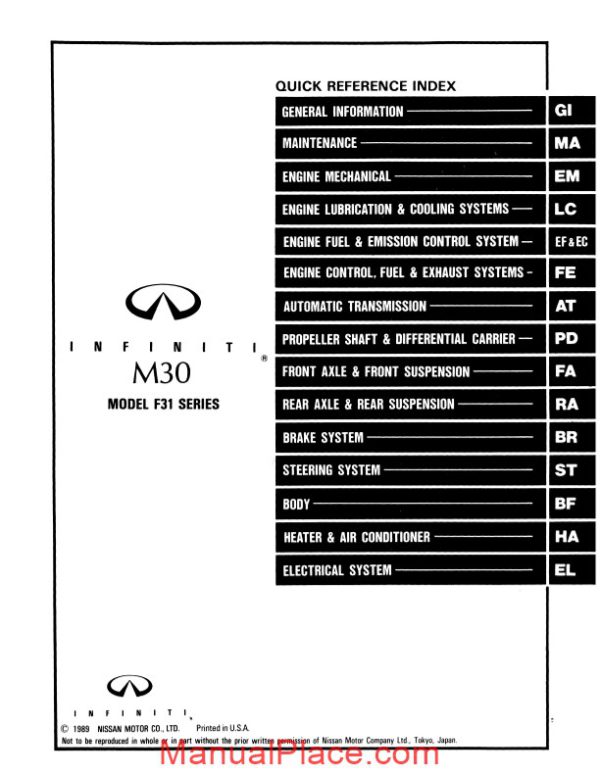 nissan m30 1990 factory shop manual page 3