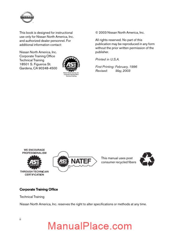 nissan official training electrical components diagnosis and repair page 2