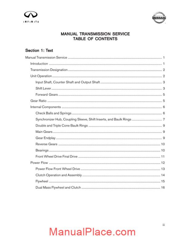 nissan official training manual transmission service page 3