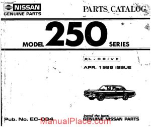 nissan parts catalog model 250 series apr 1986 page 1