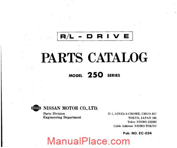 nissan parts catalog model 250 series apr 1986 page 2