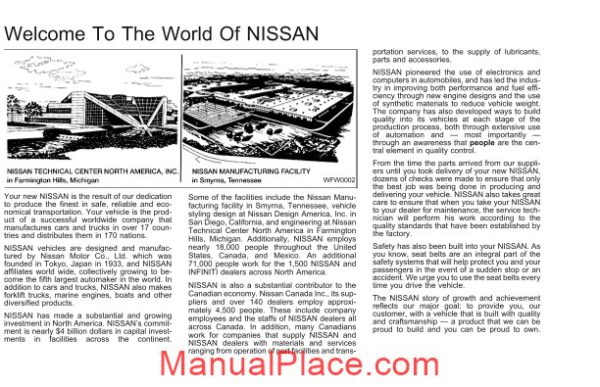 nissan sentra 2002 service manual page 3