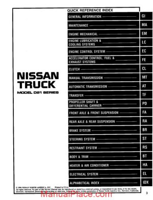 nissan truck d21 service manual 97 page 1