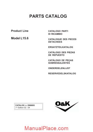 o k model l15 6 parts catalog page 1