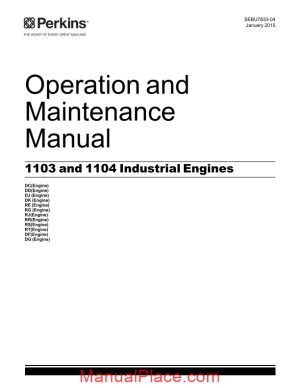 perkins 1103 and 1104 industrial engines operation and maintenance manual page 1