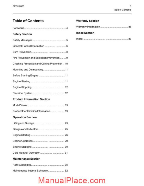 perkins 1103 and 1104 industrial engines operation and maintenance manual page 3