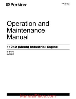 perkins 1104d mech series industrial engines operation and maintenance manual page 1