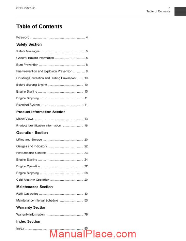 perkins 1104d mech series industrial engines operation and maintenance manual page 3