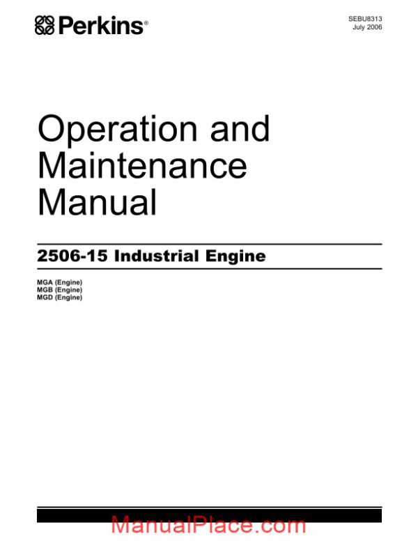 perkins 2506 15 industrial engines operation and maintenance manual page 1