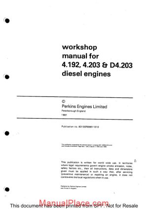 perkins 4 192 series workshop manual page 1