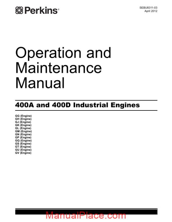 perkins engine 400a 400d om sebu8311 03 page 1