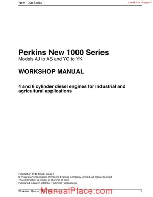 perkins new 1000 series workshop manual 13p15224 page 1