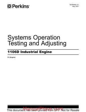 perkins systems operation testing and adjusting 1106d industrial engine page 1