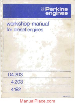 perkins workshop manual for diesel engines d4 203 4 203 4 192 1979 page 1