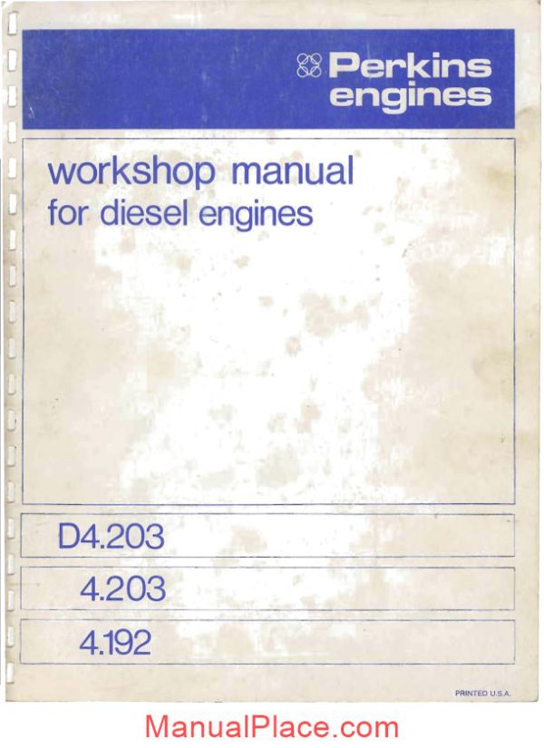 perkins workshop manual for diesel engines d4 203 4 203 4 192 1979 page 1