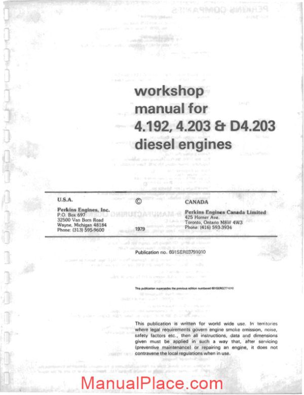 perkins workshop manual for diesel engines d4 203 4 203 4 192 1979 page 2