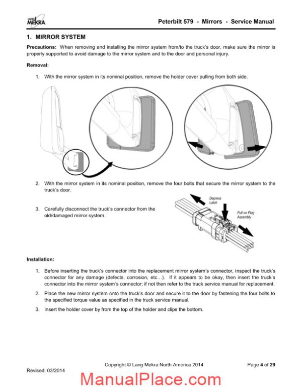 peterbilt 579 mirrors service manual page 4