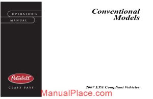 peterbilt conventional trucks operators manual after 1 07 supplemental page 1