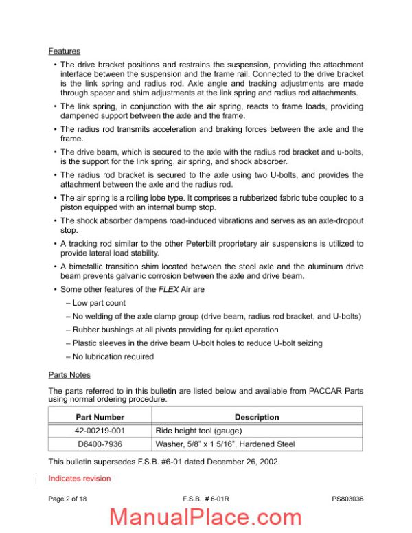 peterbilt flex air service bulletin fsb0601 page 2