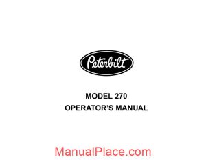 peterbilt model 270 operators manual supplementalmanuals page 1