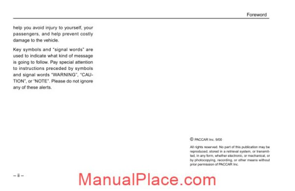 peterbilt model 270 operators manual supplementalmanuals page 4