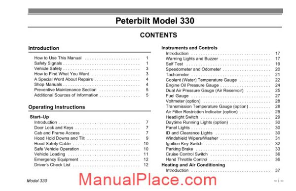 peterbilt model 330 operators manual supplementalmanuals page 3