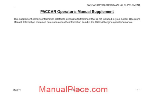 peterbilt operator manuals emissions operators manual supplement md cabover page 2