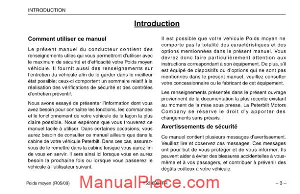 peterbilt operator manuals medium duty manual pre 2010 francais page 3