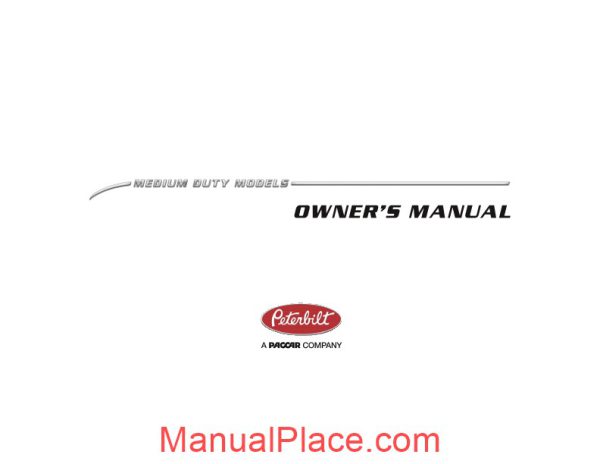 peterbilt operator manuals medium duty operators manual page 1