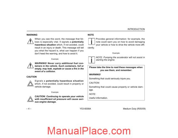 peterbilt operator manuals medium duty operators manual page 4