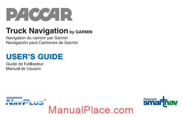 peterbilt operator manuals smartnav garmin guide page 1