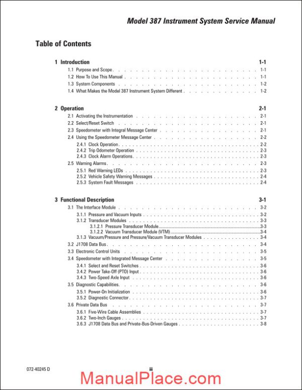 peterbilt pb387 instrument system service manual page 3