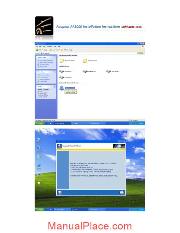 peugeot pp2000 installation instructions page 1