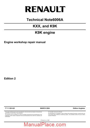renault kxx and k9k engine workshop repair manual page 1