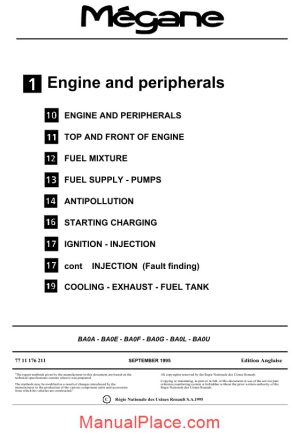 renault megane scenic 1996 2002 engine and peripherals service manual page 1