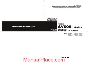 sakai sv505 1 sv505d 1 sv505t 1 sv505tf 1operating maintenance instructions page 1