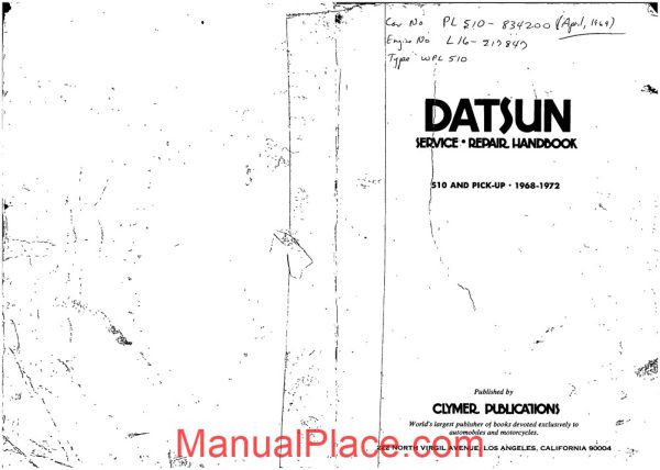 service handbook datsun 510 and pick up 1968 72 page 2